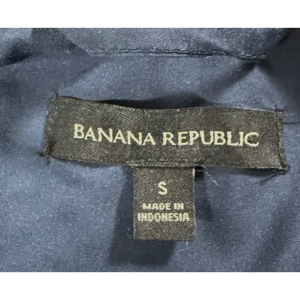 Banana Republic Men’s S Buffalo Plaid Shirt Jacket Shacket Navy Gray Warm Lined‎
